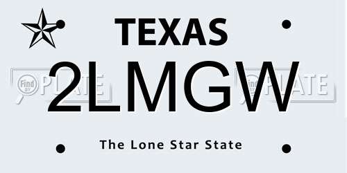 2LMGW Texas License Plate