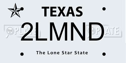 2LMND Texas License Plate