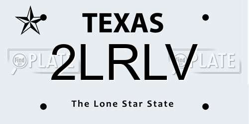 2LRLV Texas License Plate