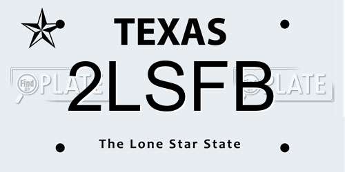 2LSFB Texas License Plate