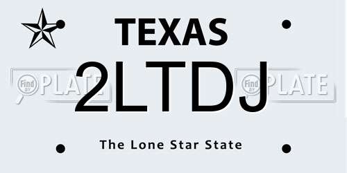 2LTDJ Texas License Plate