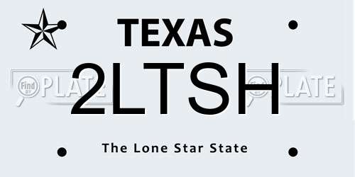 2LTSH Texas License Plate