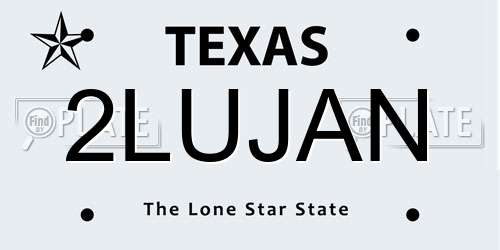 2LUJAN Texas License Plate