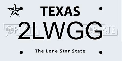 2LWGG Texas License Plate