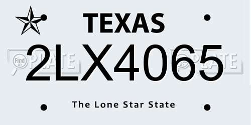 2LX4065 Texas License Plate