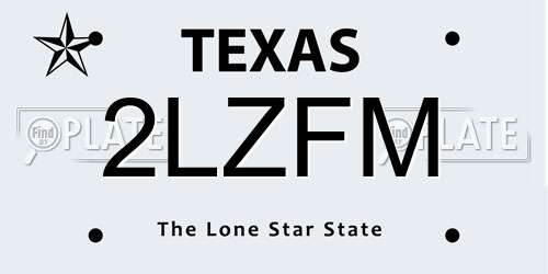 2LZFM Texas License Plate
