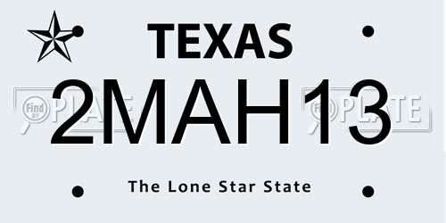 2MAH13 Texas License Plate