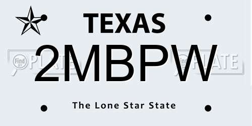 2MBPW Texas License Plate