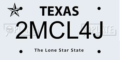 2MCL4J Texas License Plate