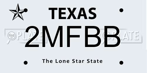 2MFBB Texas License Plate