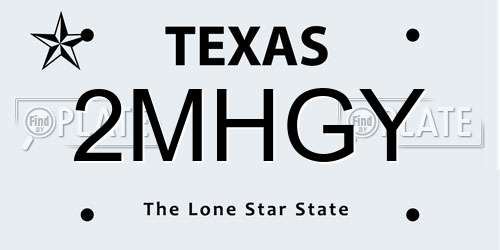 2MHGY Texas License Plate
