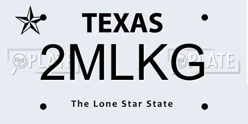 2MLKG Texas License Plate
