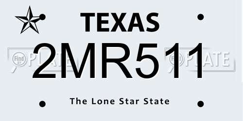 2MR511 Texas License Plate
