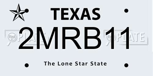 2MRB11 Texas License Plate
