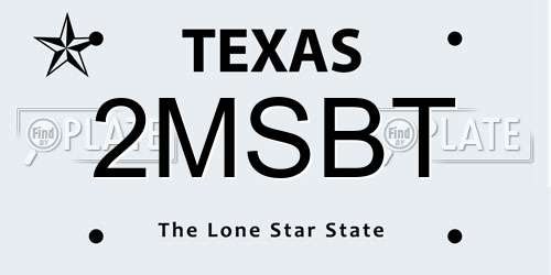 2MSBT Texas License Plate