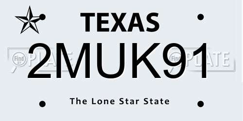 2MUK91 Texas License Plate