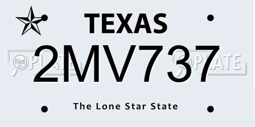 2MV737 Texas License Plate