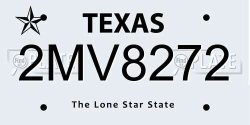2MV8272 Texas License Plate