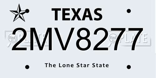 2MV8277 Texas License Plate