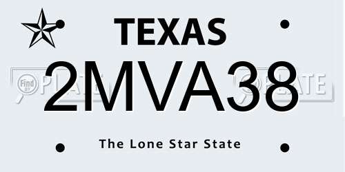 2MVA38 Texas License Plate