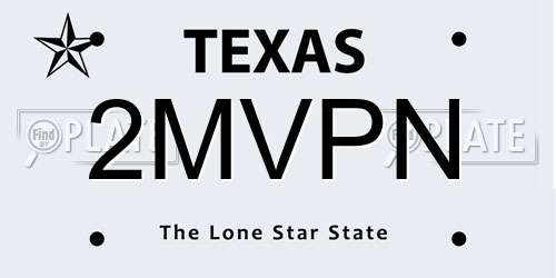 2MVPN Texas License Plate