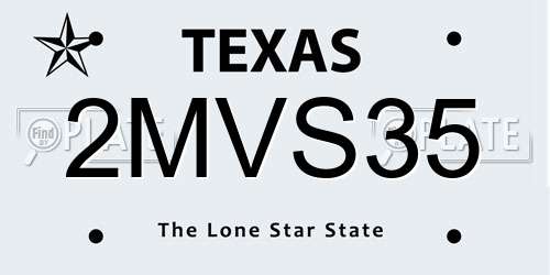 2MVS35 Texas License Plate