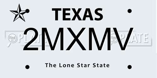 2MXMV Texas License Plate