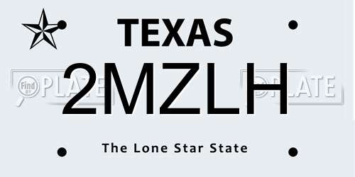 2MZLH Texas License Plate