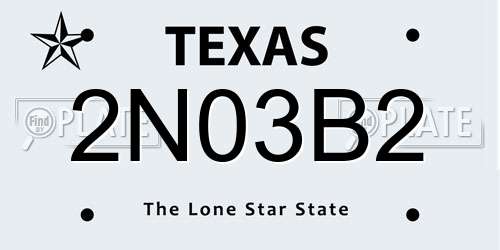 2N03B2 Texas License Plate