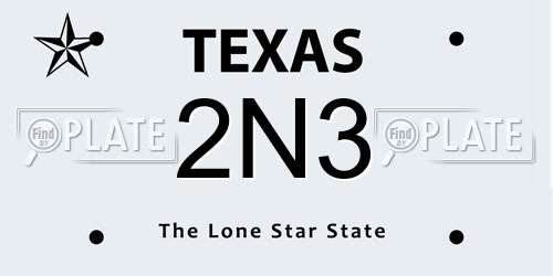 2N3 Texas License Plate