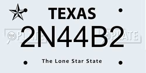 2N44B2 Texas License Plate