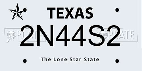 2N44S2 Texas License Plate