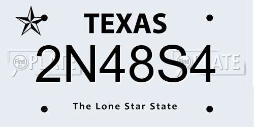 2N48S4 Texas License Plate