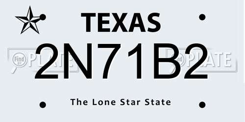 2N71B2 Texas License Plate
