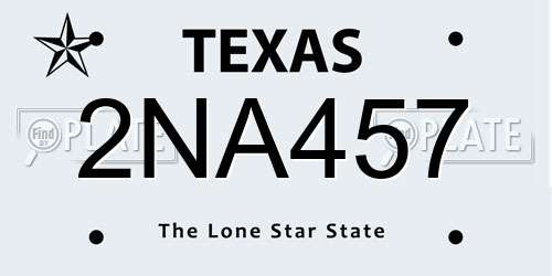 2NA457 Texas License Plate