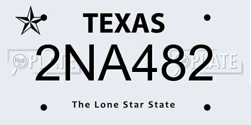 2NA482 Texas License Plate