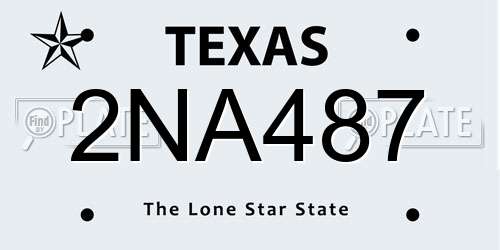 2NA487 Texas License Plate