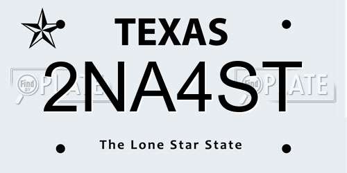 2NA4ST Texas License Plate