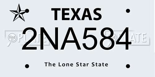 2NA584 Texas License Plate