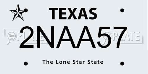 2NAA57 Texas License Plate