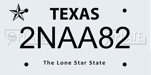 2NAA82 Texas License Plate