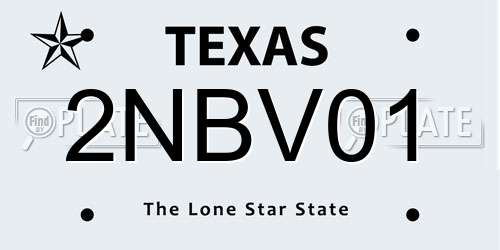 2NBV01 Texas License Plate
