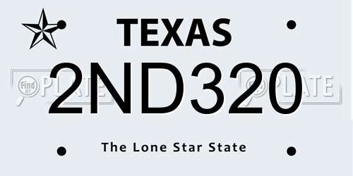 2ND320 Texas License Plate
