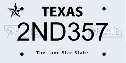 2ND357 Texas License Plate