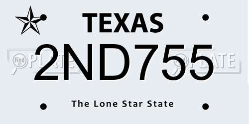 2ND755 Texas License Plate