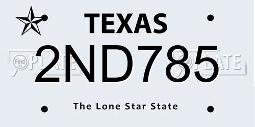 2ND785 Texas License Plate