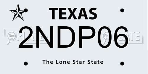 2NDP06 Texas License Plate