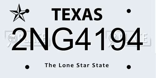 2NG4194 Texas License Plate