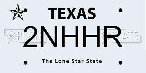 2NHHR Texas License Plate