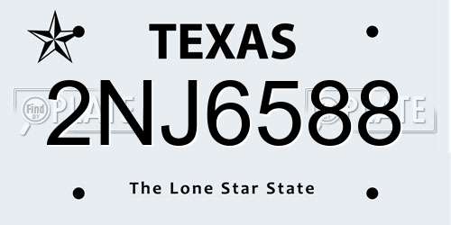 2NJ6588 Texas License Plate